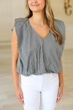 Black Check Poplin Bubble Top