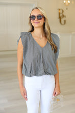 Black Check Poplin Bubble Top