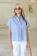 Stripe Poplin V-Neck Signature Top