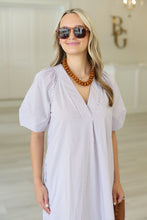 Stripe Poplin V-Neck Signature Maxi Dress