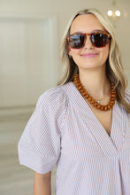Stripe Poplin V-Neck Signature Maxi Dress