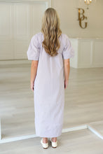 Stripe Poplin V-Neck Signature Maxi Dress