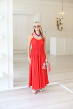 Solid Smock Cami Maxi Dress, Red