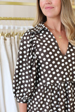 Charlotte Dress, Chocolate Dot