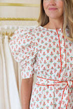 Digital Floral Shirt Dress with Tie