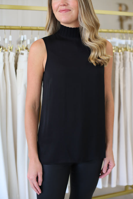 Black Mock Neck Tank