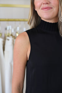 Black Mock Neck Tank