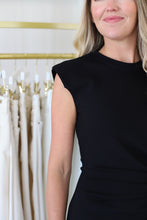 Cap Sleeve Side Tie Dress, Black
