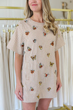Brown Plaid Butterfly Short Sleeve Dress