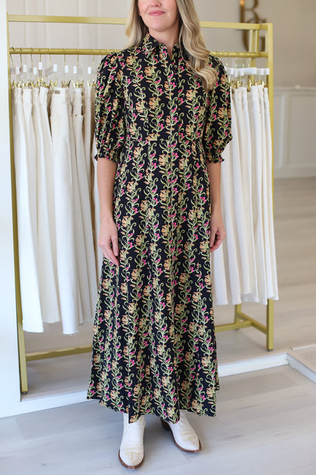 Rosie Shirt Dress, Berrywood Scroll