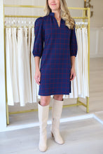 Sherri Knit Navy Plaid Dress