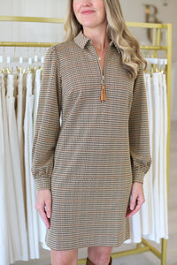 Melanie Knit Houndstooth Dress