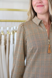Melanie Knit Houndstooth Dress