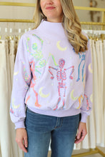 Lavender Dancing Skeleton Mock Neck Sweatshirt