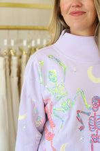 Lavender Dancing Skeleton Mock Neck Sweatshirt