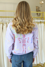 Lavender Dancing Skeleton Mock Neck Sweatshirt