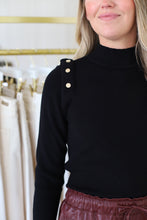 Mock Neck Stud Top, Black