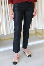Kelsey High Rise Ankle Flare Coated Jean, Black