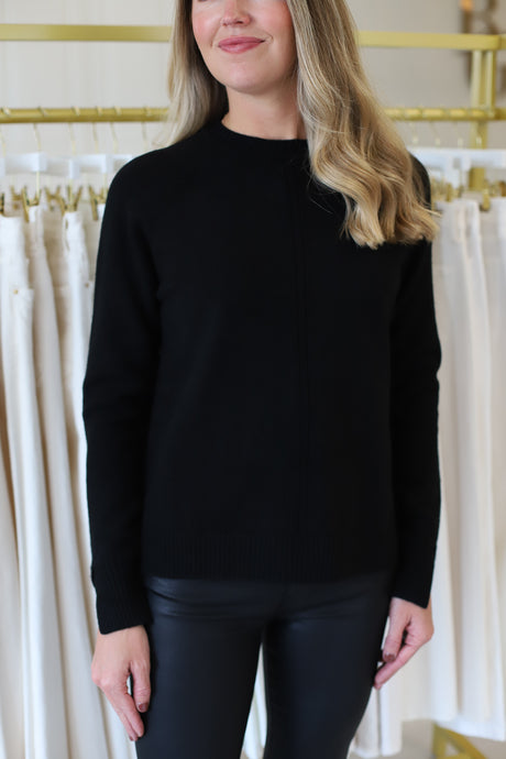 Ribbed Detail Sweater, Black