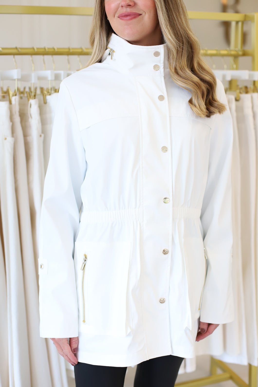 Winter White Rain Coat