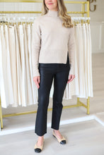 Ribbed Mock Neck Sweater, Heather Oyster