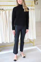 Ribbed Mock Neck Sweater, Black