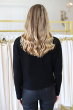 Ribbed Mock Neck Sweater, Black