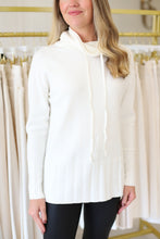 Cowl Neck Knit Sweater, Creme