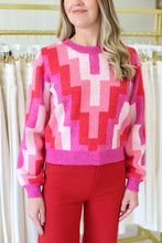 Fuchsia Colorblock Sweater