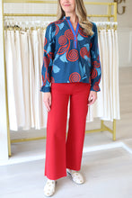 Ashley Top, Indigo Feathers