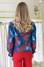 Ashley Top, Indigo Feathers