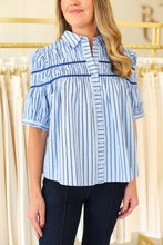 Blue Stripe Button Down Top