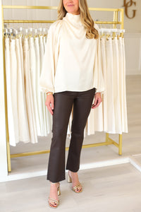 Champagne Cowl Neck Blouse