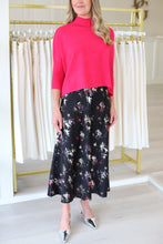 Abstract Black Midi Skirt