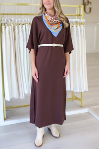 Amanda Throw On Maxi Dress, Brown