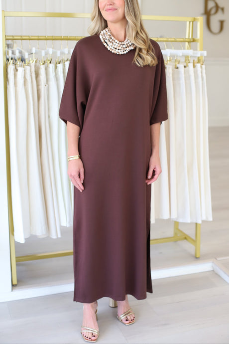 Amanda Throw On Maxi Dress, Brown