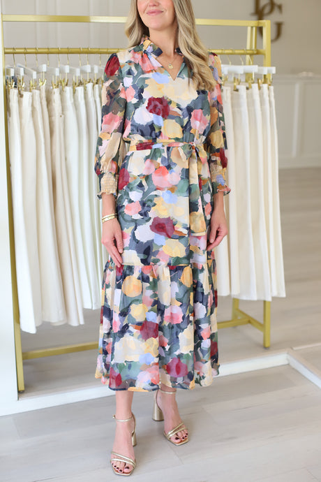 Impressions Split Neck Maxi Dress