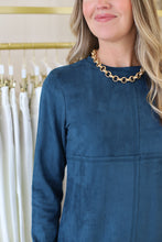 Aurora Round Neck Faux Suede Dress