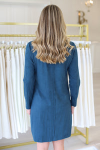 Aurora Round Neck Faux Suede Dress