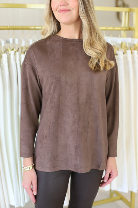 Adi Stretch Faux Suede Top