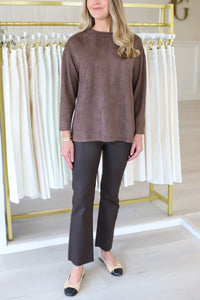 Adi Stretch Faux Suede Top