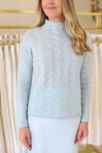 Gracie Cashmere Basketweave Sweater, Above The Cloud