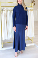 Gracie Cashmere Basketweave Sweater, Midnight Navy