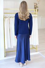 Gracie Cashmere Basketweave Sweater, Midnight Navy