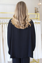 Washed Satin Boat Neck Caftan Blouse