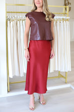 Satin Bias Cut Skirt, Wine