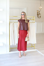 Satin Bias Cut Skirt, Wine