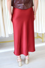 Satin Bias Cut Skirt, Wine
