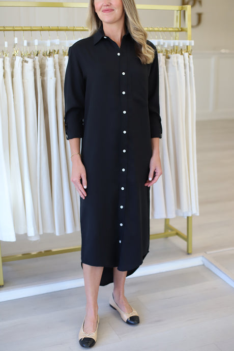Black Tencel Midi Dress