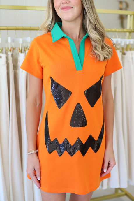Orange Pumpkin Collar Dress
